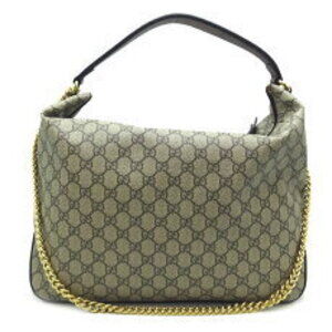 Gucci Hobo Bag Shoulder Bag GG Supreme Gray Brown
